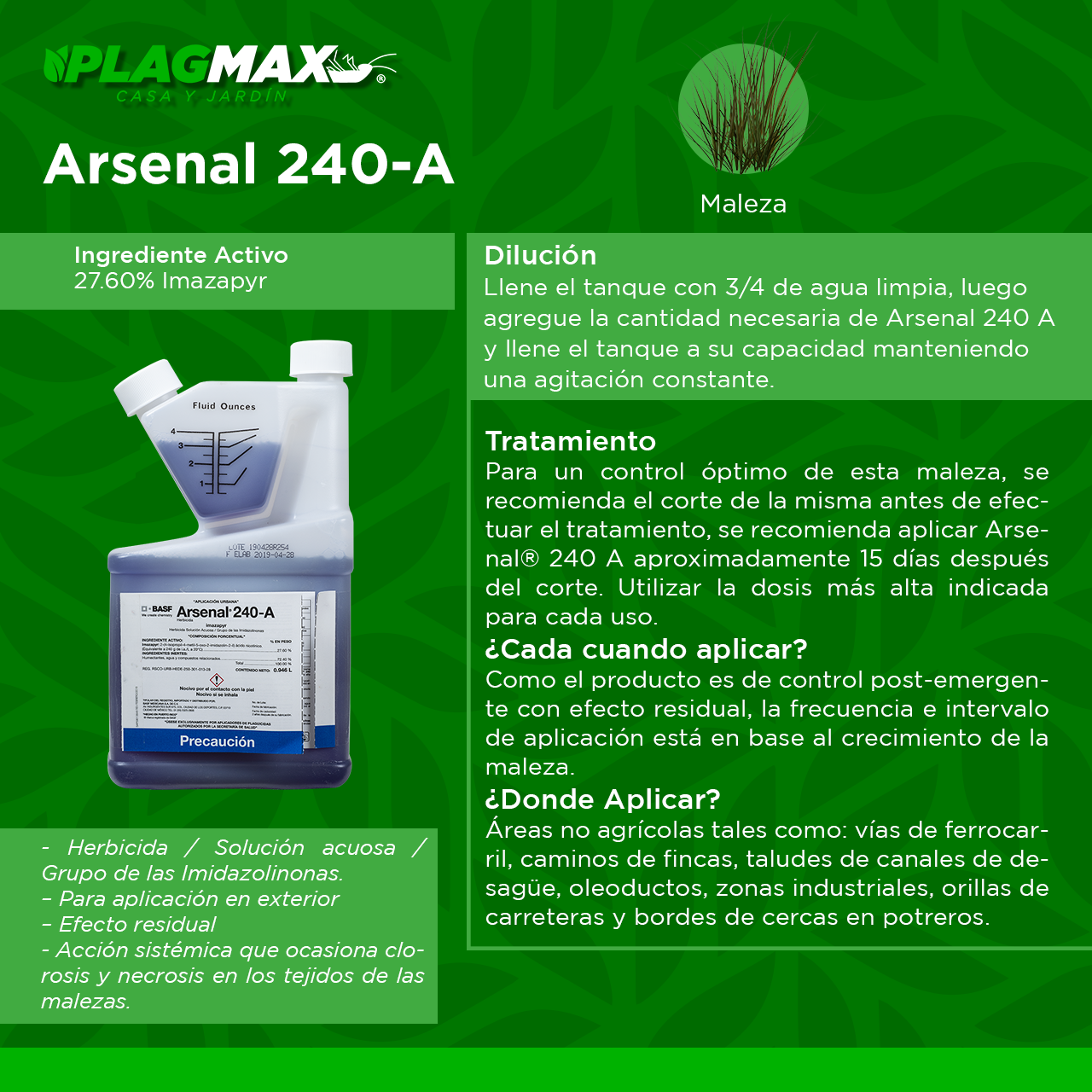 Arsenal 946Ml Herbicida