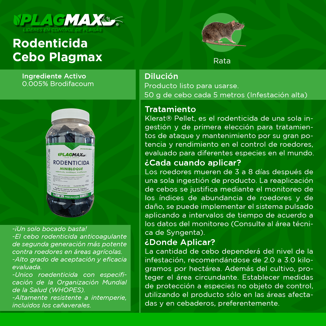 Cebo Miniblock 500Grm Plagmax