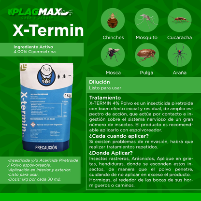 X-Termín Polvo Seco 1 kg | Pack con 2 Unidades